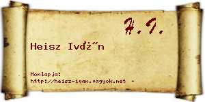 Heisz Iván névjegykártya